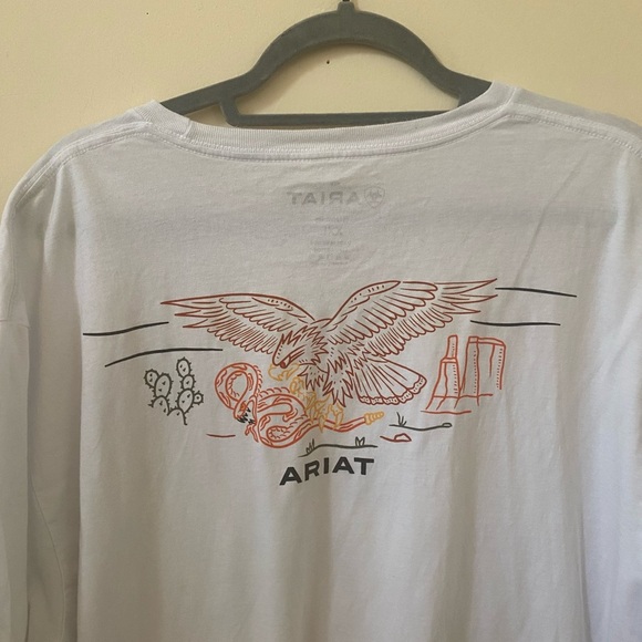 ARIAT BY BUCKLE MENS WHITE GRAPHIC EAGLE SNAKE 100% COTTON T SHIRT SIZE XXL - Picture 5 of 5